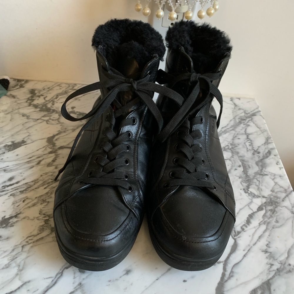 Prada Black High-Top Winter Sneakers